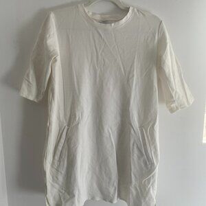 Ocelote White Short Sleeve Tee Dress W/ Pockets Sz 1